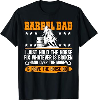 Barrel Racing Dad Definition Dad Of A Barrel Racer Father T-Shirt