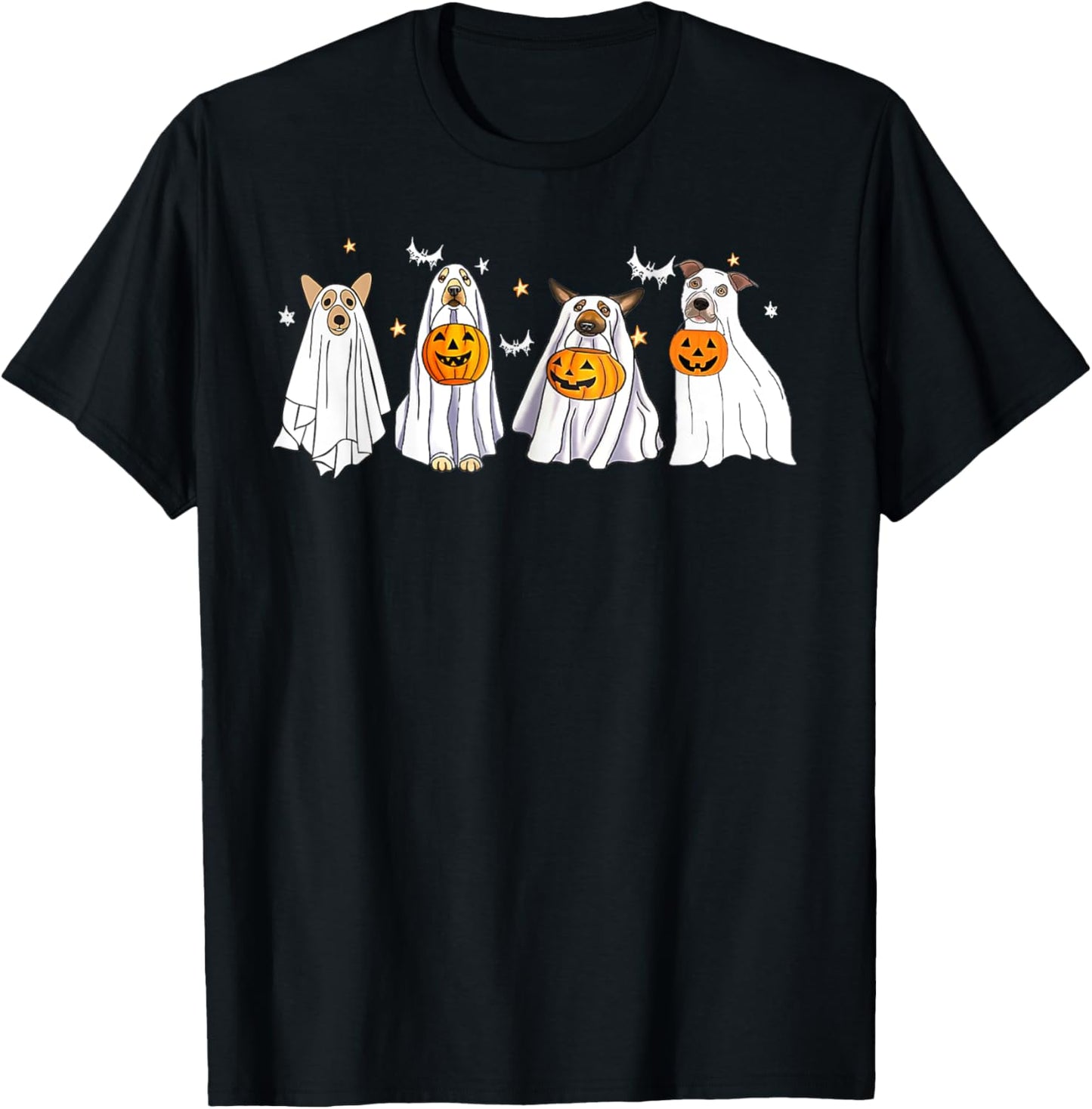 Funny Ghost Dog Halloween Costume Tee for Dog Owners T-Shirt