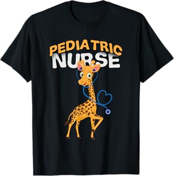 Pediatric Nurse T-shirt Cute Giraffe Lover Shirt T-Shirt