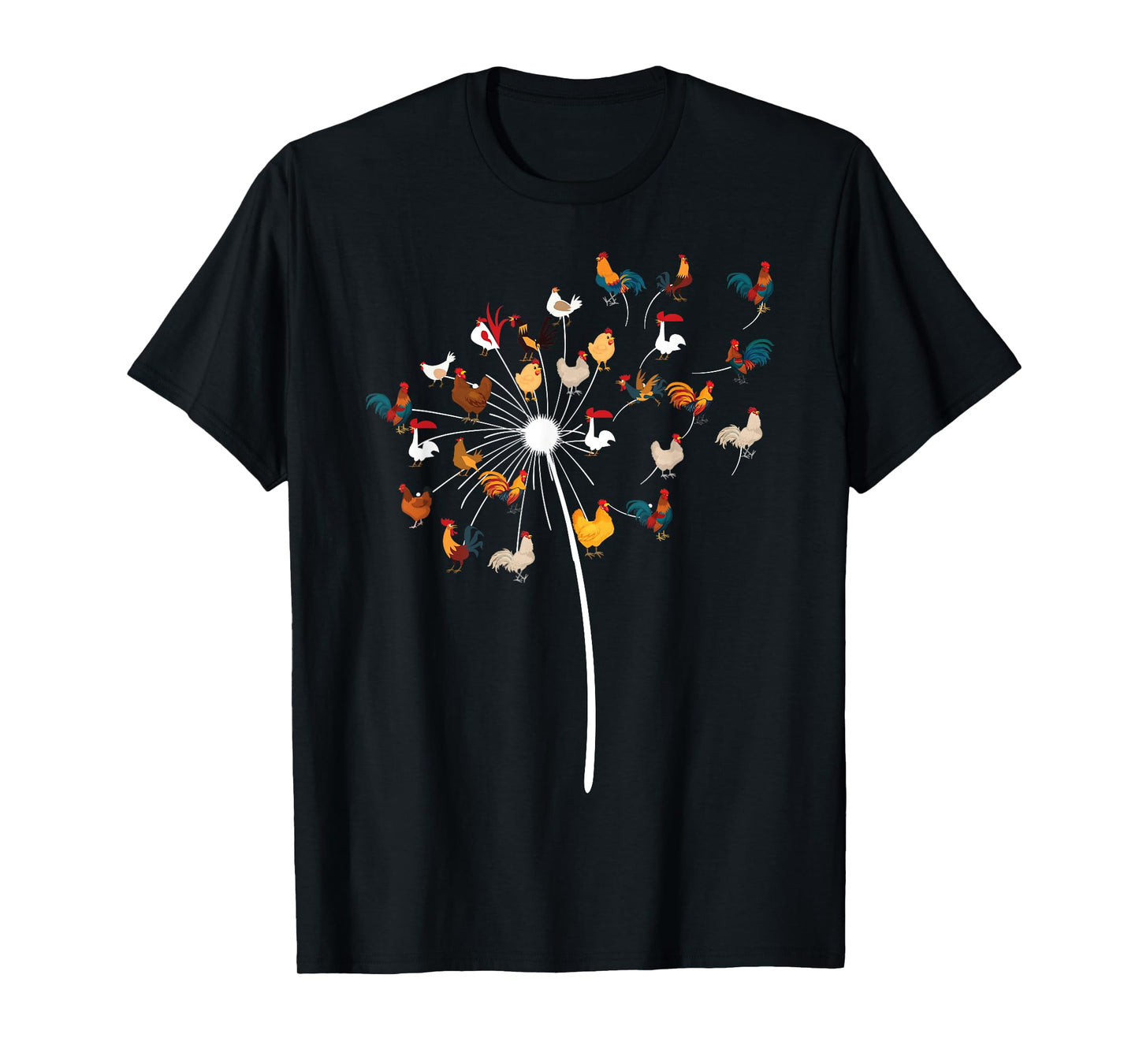Funny Dandelion Chicken Novelty Gift Fowl Lover Men Women T-Shirt