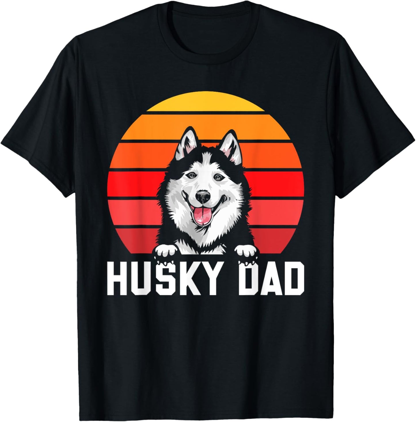 Daddy Fathers Day Pet Husky Dad Dog Lover Siberian Husky T-Shirt