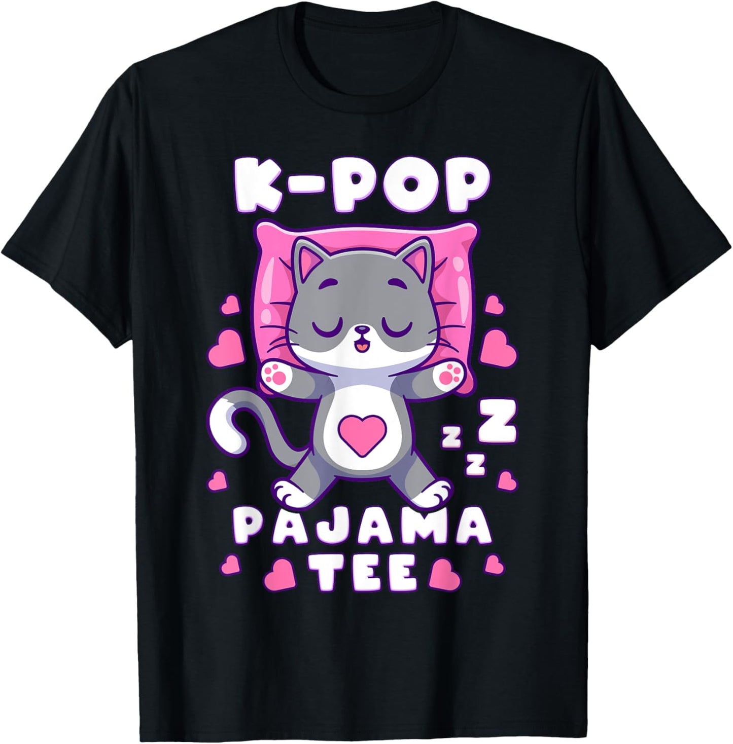 K-Pop Music, Sleeping Cat, K-Pop Pajama Tee T-Shirt
