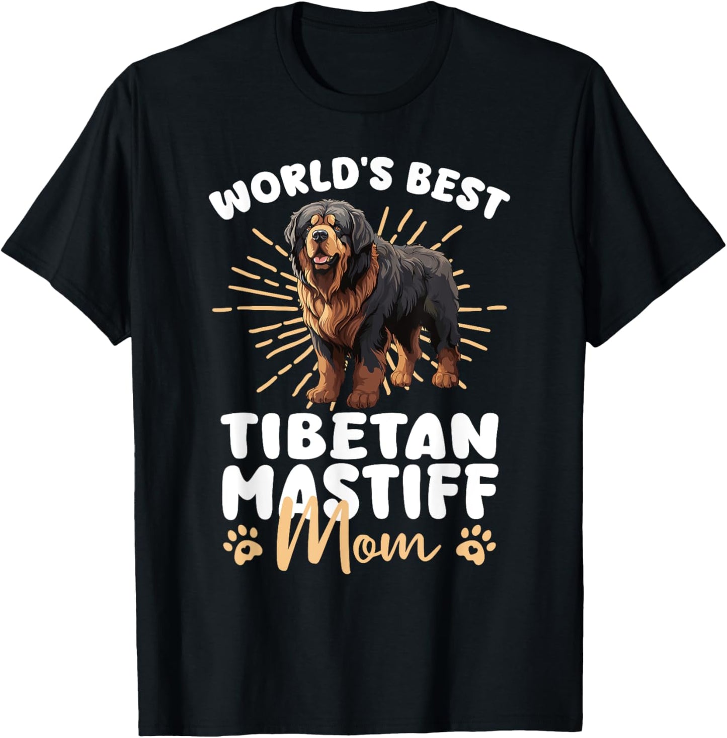 Tibetan Mastiff Dog Groovy World's Best Mastiff Mom T-Shirt