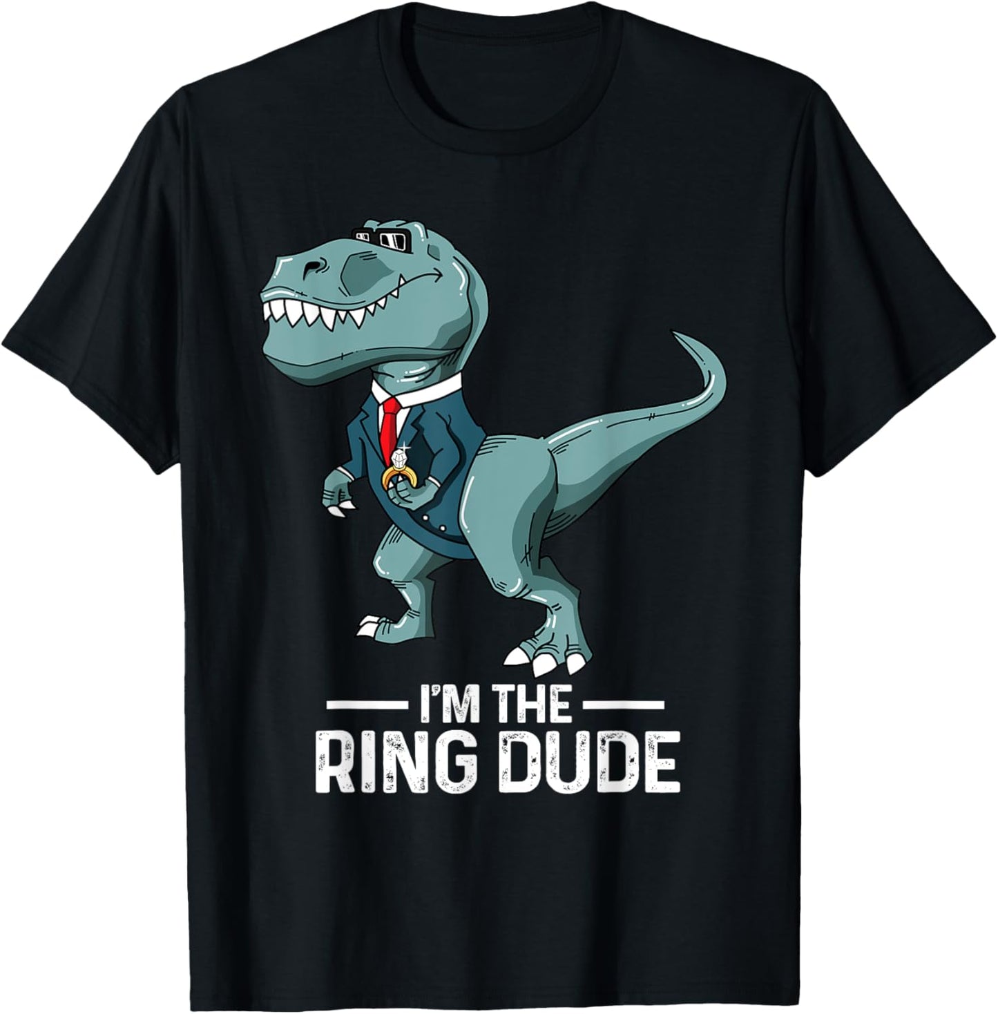 Boys Ring Bearer T-Rex Dinosaur Wedding Party Gift Outfit T-Shirt