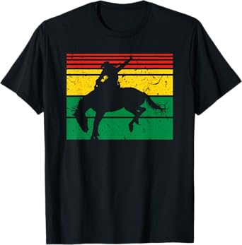 Rodeo Bronc Riding African American Cowgirl Graphic T-Shirt
