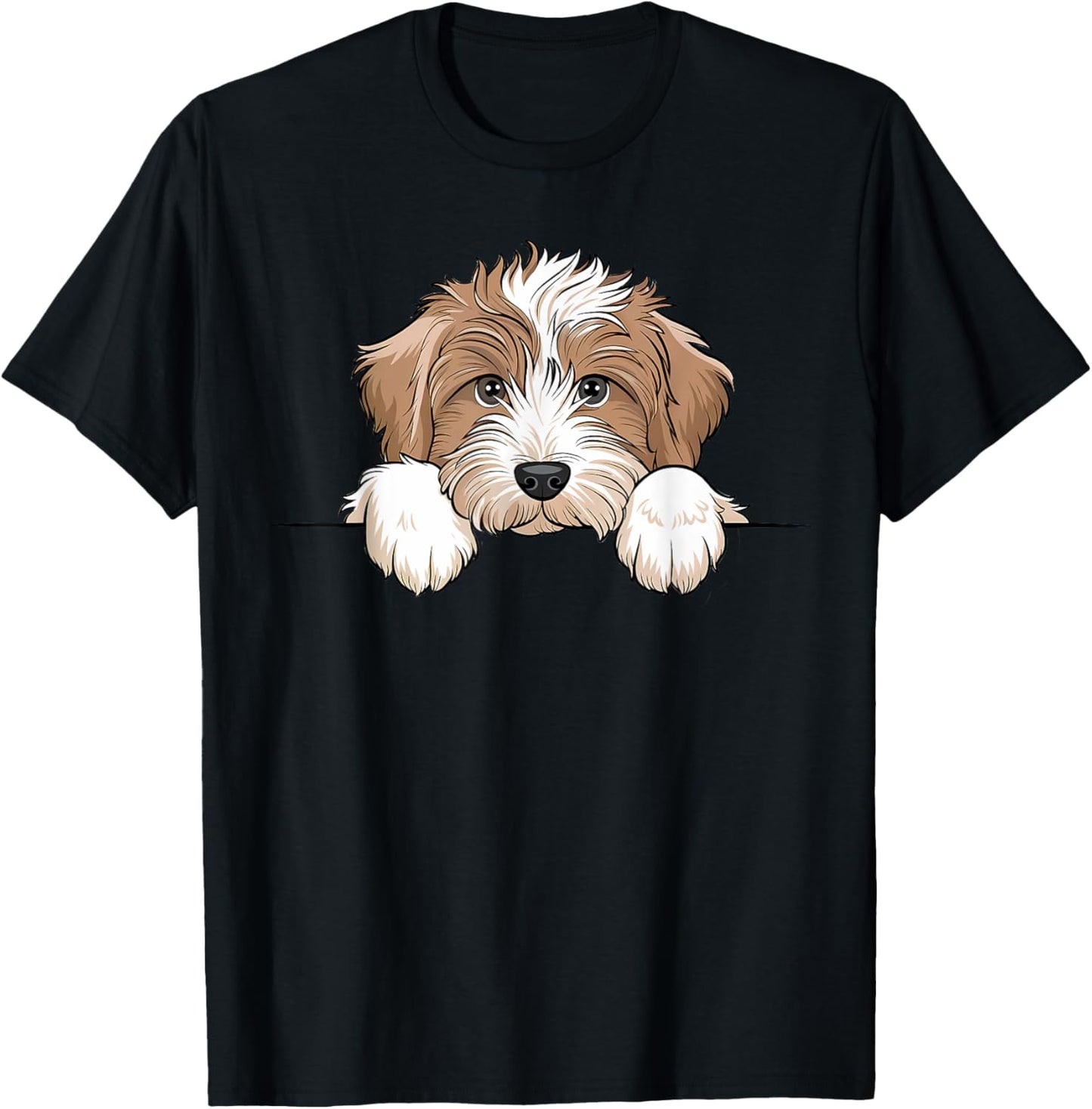 Cute Aussiedoodle Puppy Funny Peeking Dog Lover T-Shirt