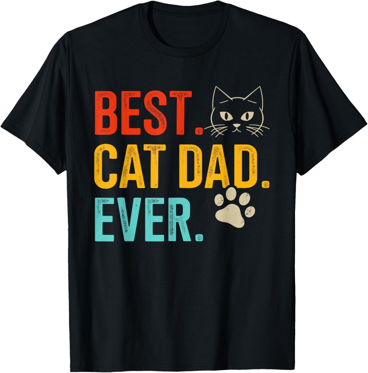 Best cat dad ever vintage for retro fathers day birthday T-Shirt