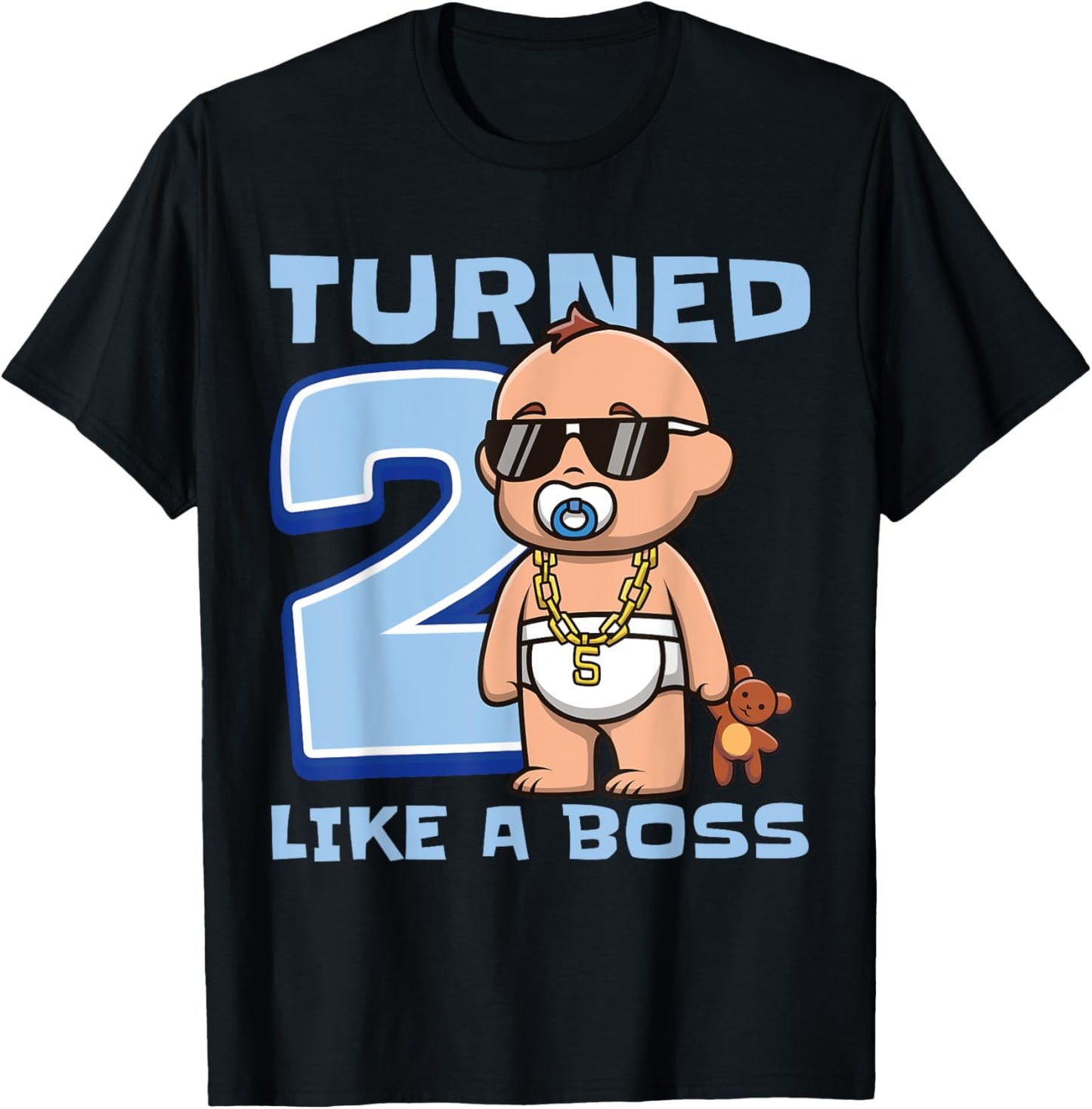 Baby 2nd Birthday Boy Girl 2 Years Like a Boss Kids Boss T-Shirt