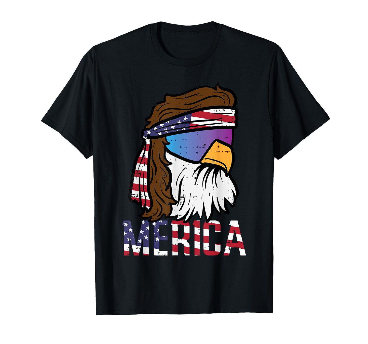 4th July Eagle Mullet Merica Flag Patriotic Men Women Kids T-Shirt