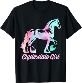 Clydesdale Horse Girl, Womens Equestrian Clydesdale Horse T-Shirt