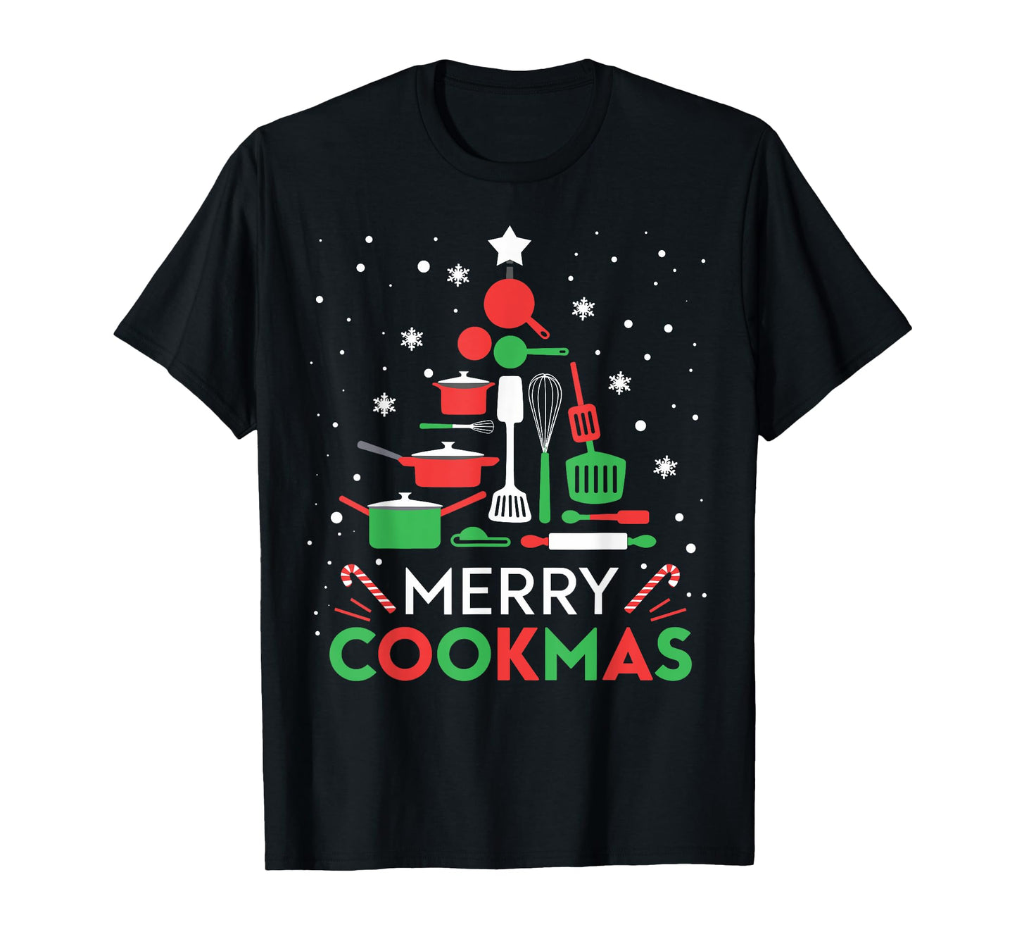 Merry Cookmas Funny Xmas Chef Cooking Christmas Tree T-Shirt