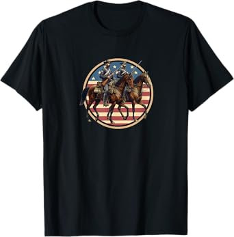 VINTAGE CAVALRY SOLDIERS ON HORSEBACK, CIVIL WAR ERA, HORSES T-Shirt
