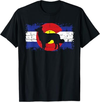 Colorado Flag Border Collie Dog Collie Lover Pet Owner Cool T-Shirt