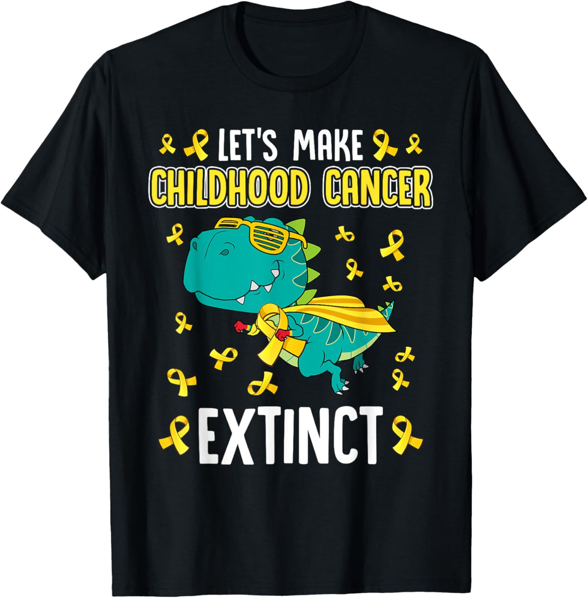 T-Rex Dinosaur Make Childhood Cancer Extinct Funny Awareness T-Shirt