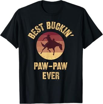 Best Buckin' Paw-Paw Ever Western Rodeo Cowboy Bucking Horse T-Shirt