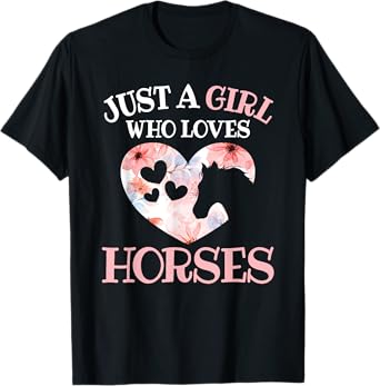 Just A Girl Who Loves Horses Horse Lover Horseback Riding T-Shirt