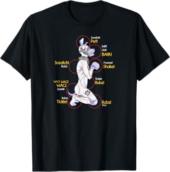 Human Puppy Play T-Shirt - Puppy Diagram Puppy Pride T-Shirt