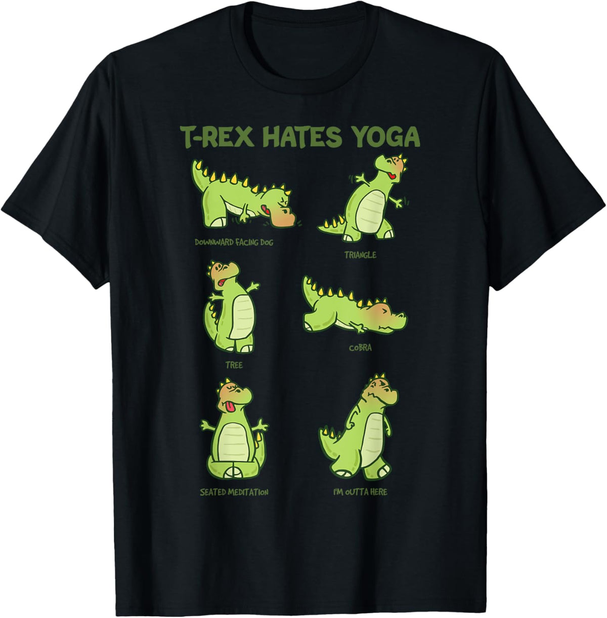 T-Rex Yoga Poses Dinosaur Mindfulness Meditation Dino Meme T-Shirt