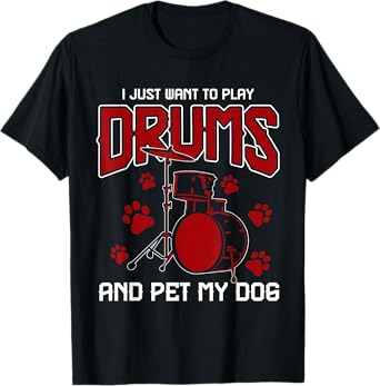 Pet Dog Drummer Drumsticks Gift Music Drums T-Shirt