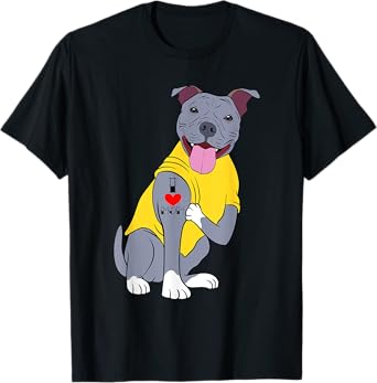 I Love Mom Mommy Mother's Day Collection Pitbull Dog T-Shirt