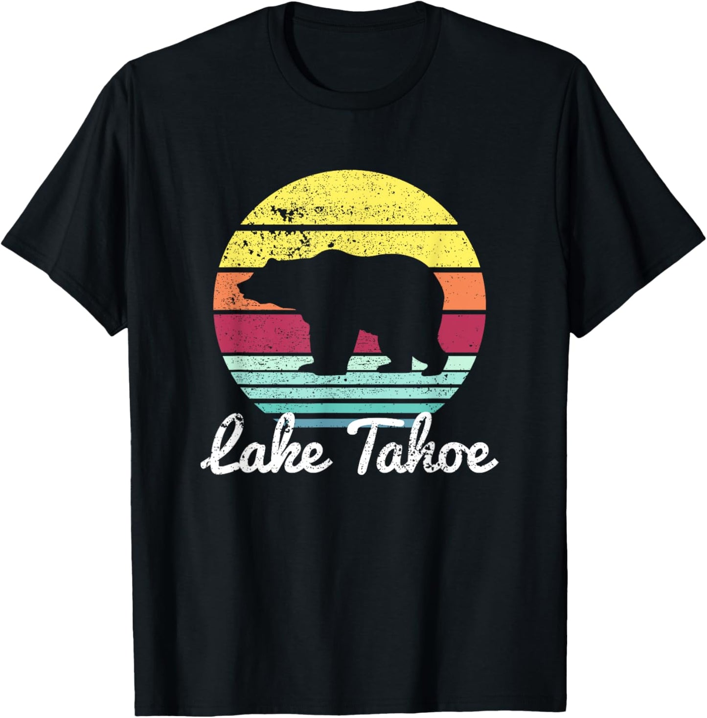 Vintage Retro Lake Tahoe California USA Bear T Shirt T-Shirt