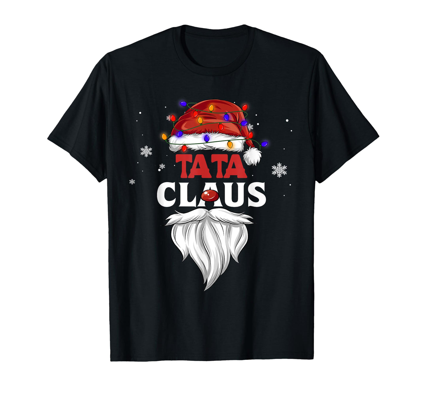 Tata Claus Christmas Lights Pajama Family Matching Party T-Shirt