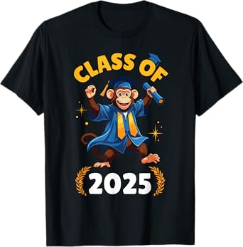 Monkey Senior Class Of 2025 Graduation Day School College T-Shirt