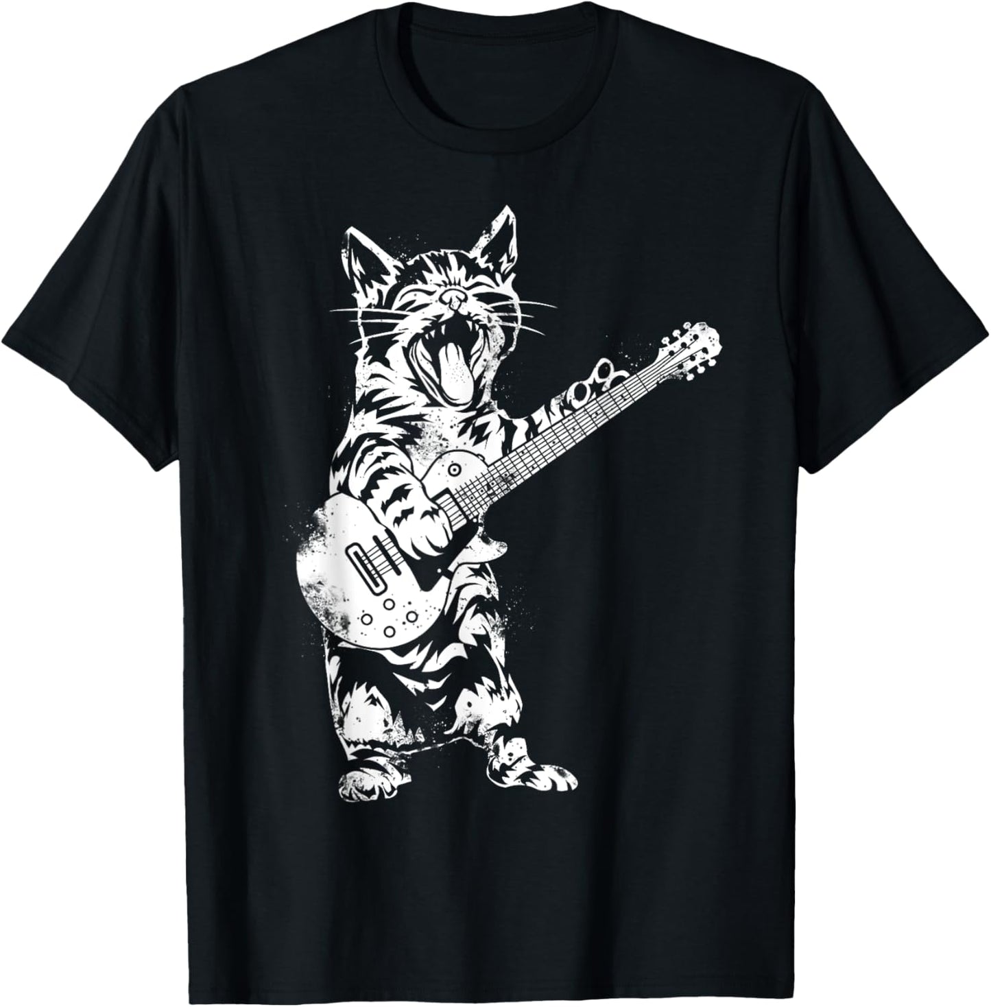 Cat Rocker Funny Kitty Plays Guitar Rockstar Cats Guitarist T-Shirt