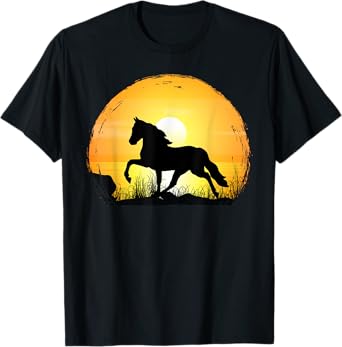 Sunset Horse Breed Silhouette - Tennessee Walker T-Shirt