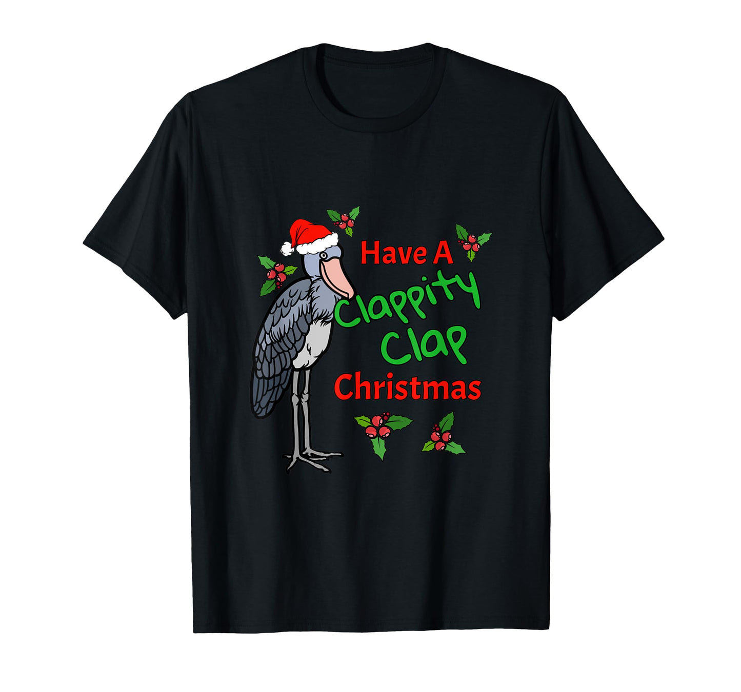 Shoebill Stork Funny Christmas Bird Animals Holiday Design T-Shirt