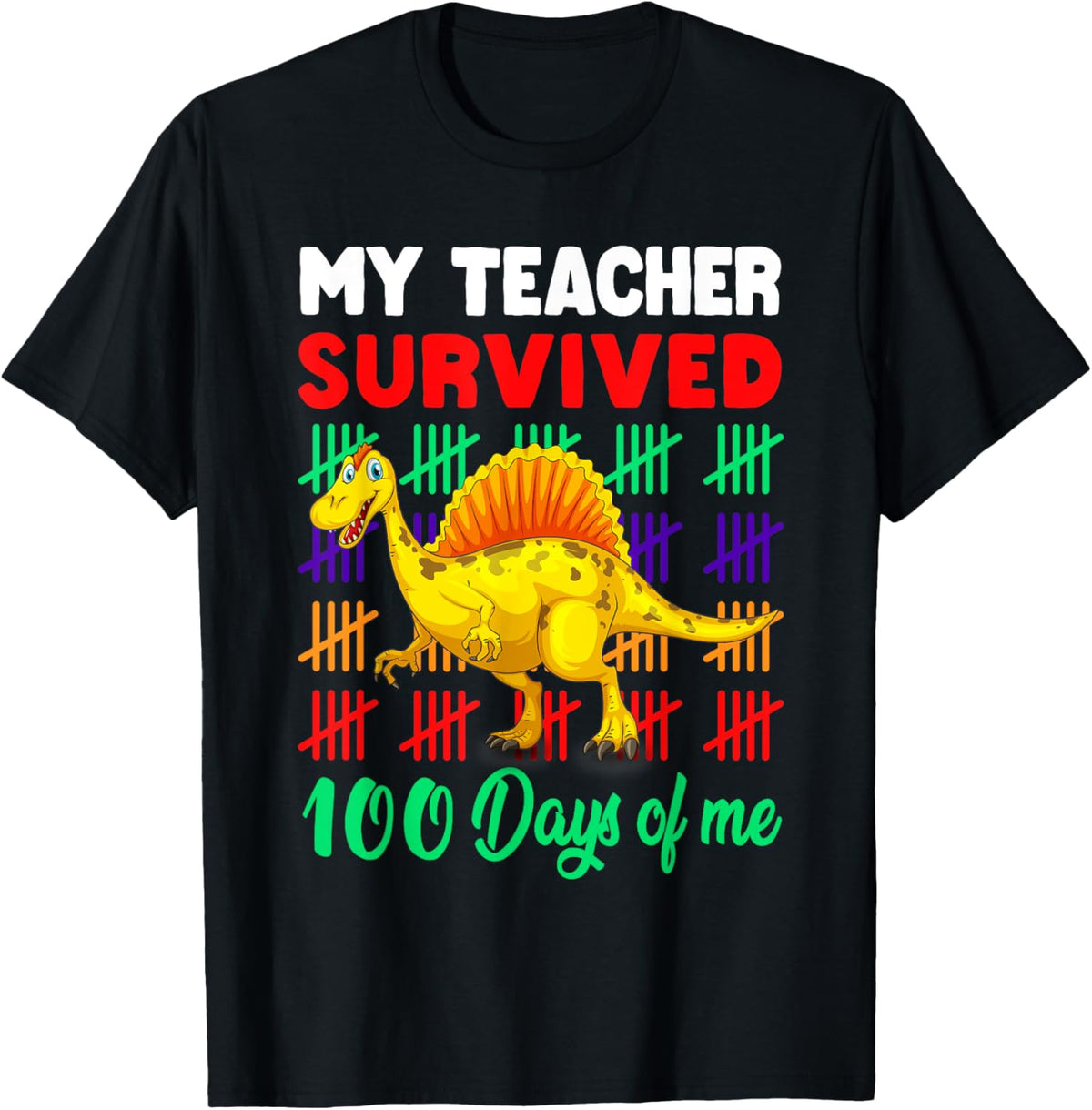 My Teacher Survived 100 Days of Me Dinosaur Kid Toddler Boys T-Shirt