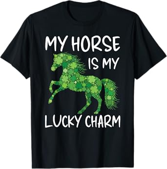 My Horse Is My Lucky Charm Leaf Horses St. Patrick's Day T-Shirt