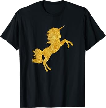 Kids Gold Unicorn Gift T-Shirt - Girls Shirt T-Shirt