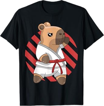 Kawaii Funny Capybara Capy Karate Martial Arts Keikogi Dogi T-Shirt