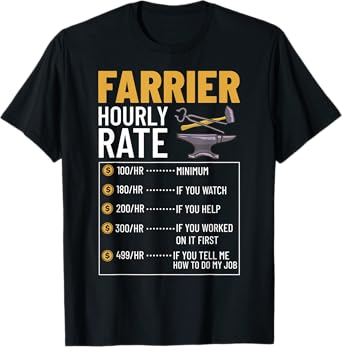 Mens Farrier Horseshoe Hoof Tools Hammer Trimming T-Shirt