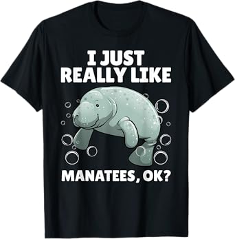 Funny Manatee Art For Men Women Kids Sea Cow Manatee Lover T-Shirt