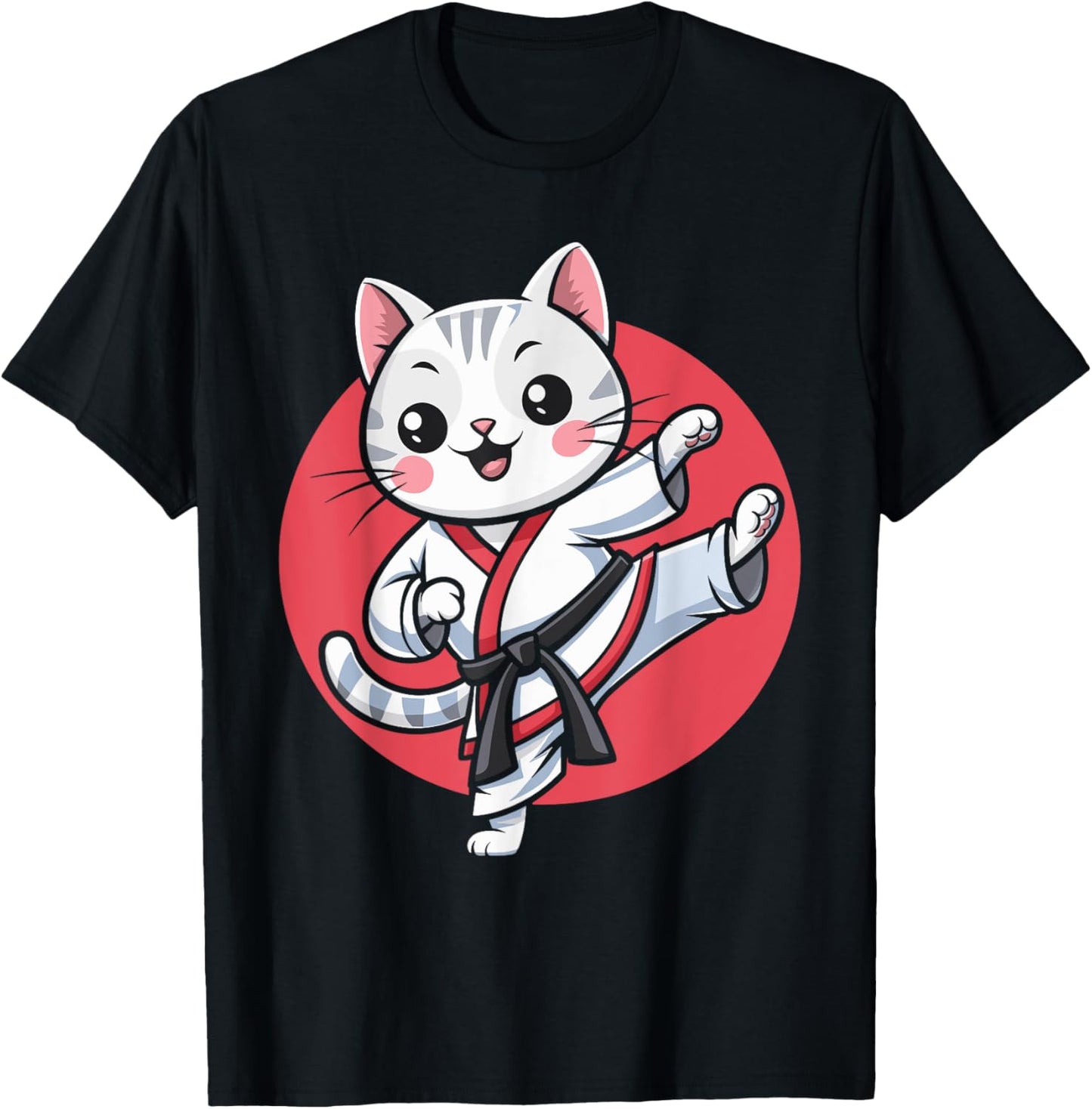 Japanese Cat Karate Kawaii jiu jitsu Women Girls Kids T-Shirt