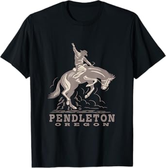 Pendleton Oregon - Rodeo - Cowboy - Horse T-Shirt