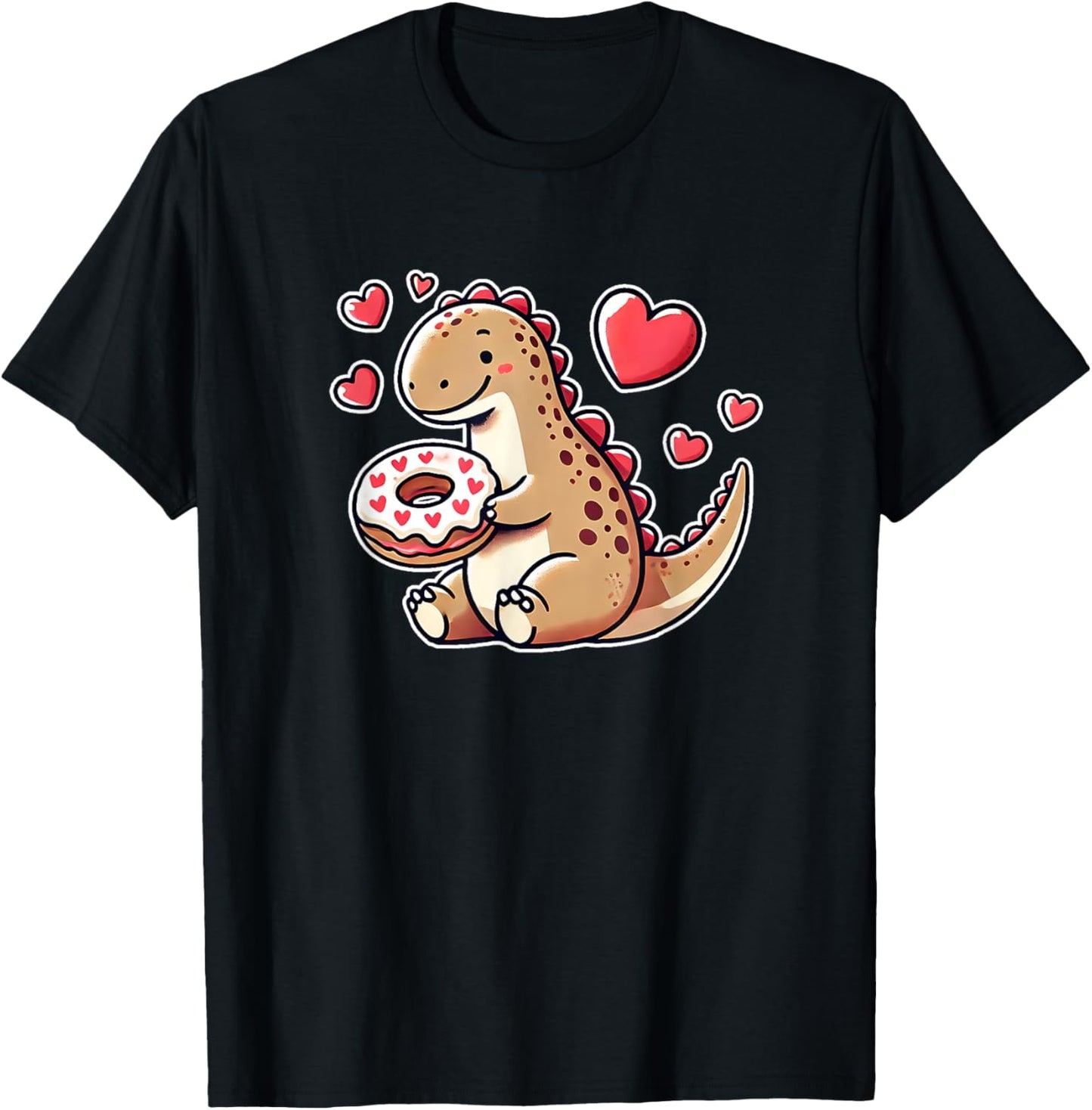 Dino with Hearts & Donut T-Shirt