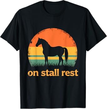On Stall Rest horse Vintage Sunset T-Shirt
