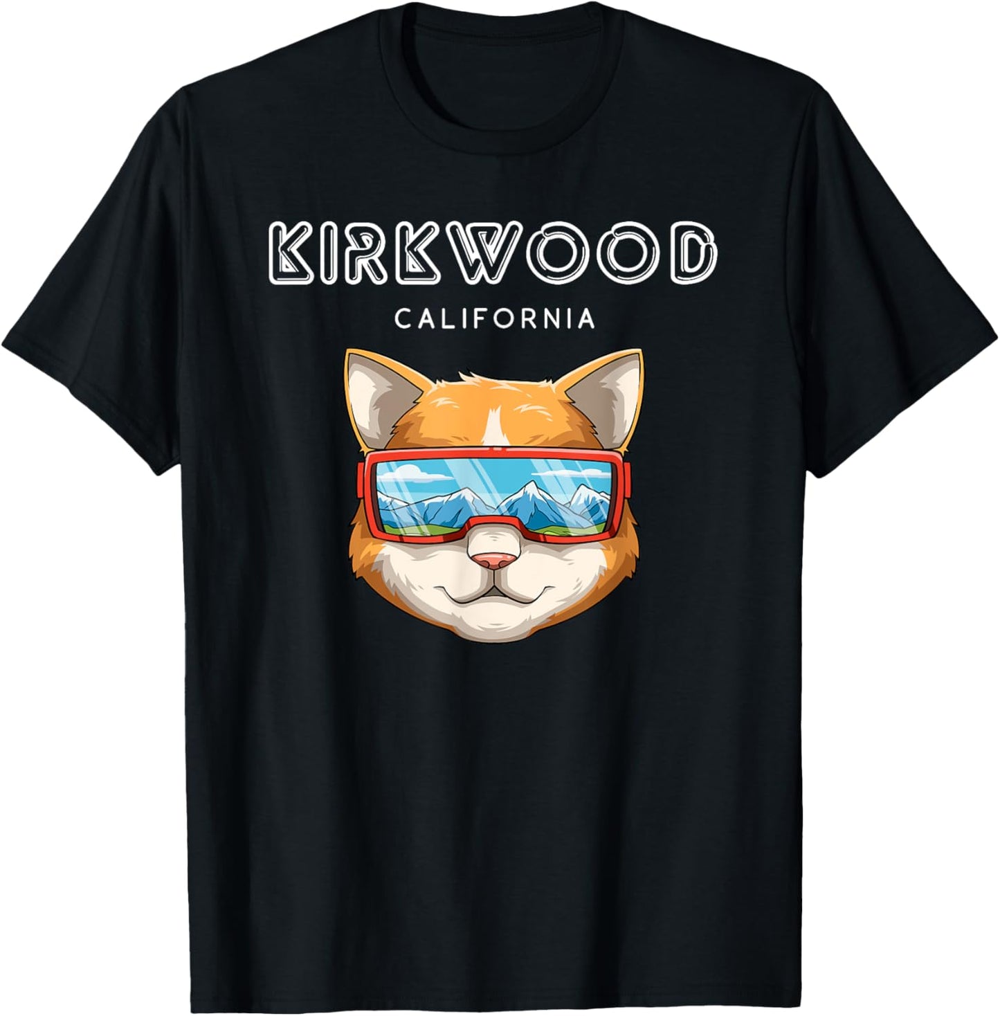 Kirkwood California - Funny Ski and Snowboard Cat T-Shirt