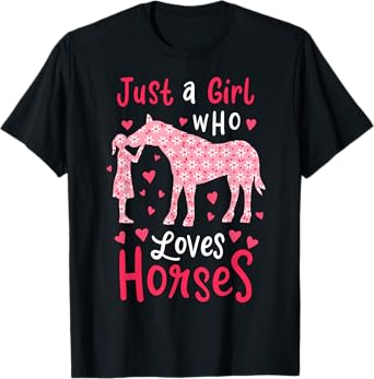 Just A Girl Who Loves Horses Cute Horse Lover Gift T-Shirt