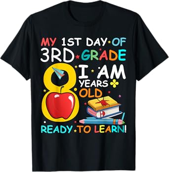 First Day Of 3rd Grade Boys Girls Back To School T-Shirt