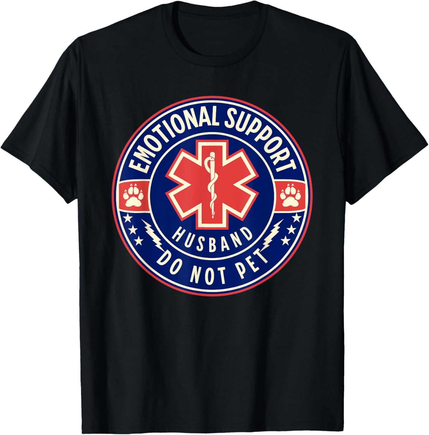 Emotional Support Husband Do Not Pet Service Dog Love Humor T-Shirt