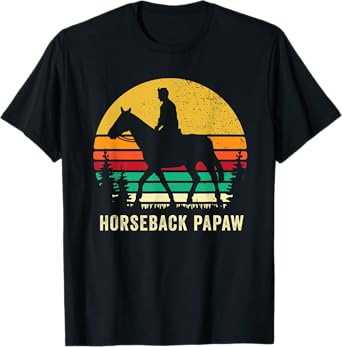 Horseback Rider Papaw Horse Riding Horse Back Grandfather T-Shirt