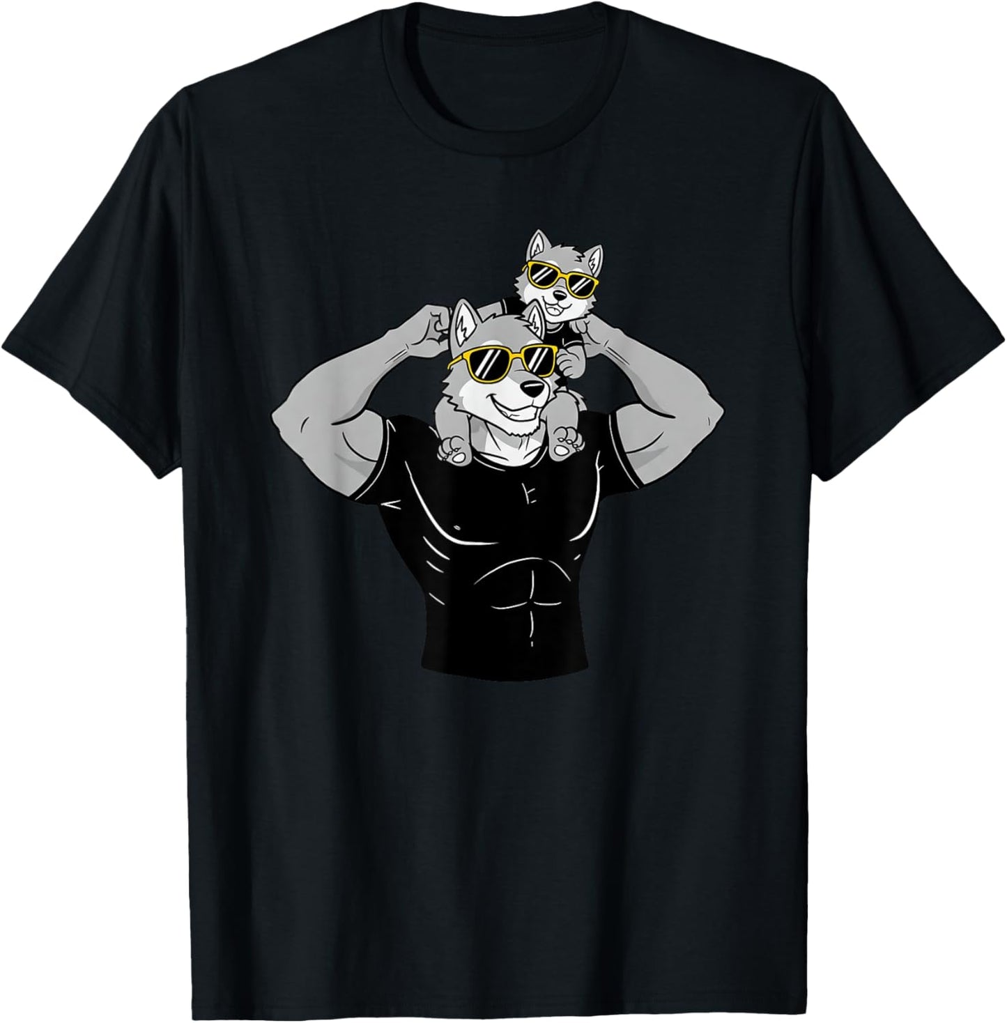 Funny Wolf Dad Father Grandpa Father's Day Mens Womens T-Shirt