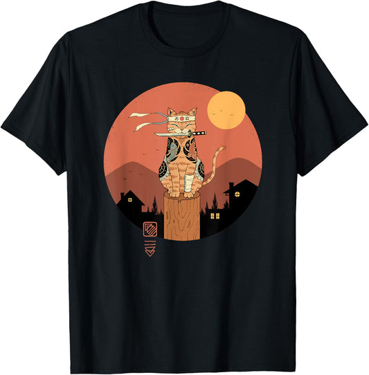 Cat Warrior Ninja T-Shirt