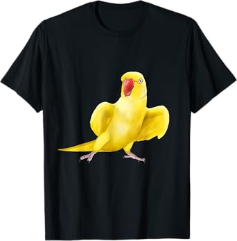 Yellow Indian Ringneck Parrot bird T-Shirt