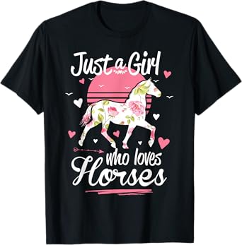 Just A Girl Who Loves Horses Shirt Vintage T-Shirt