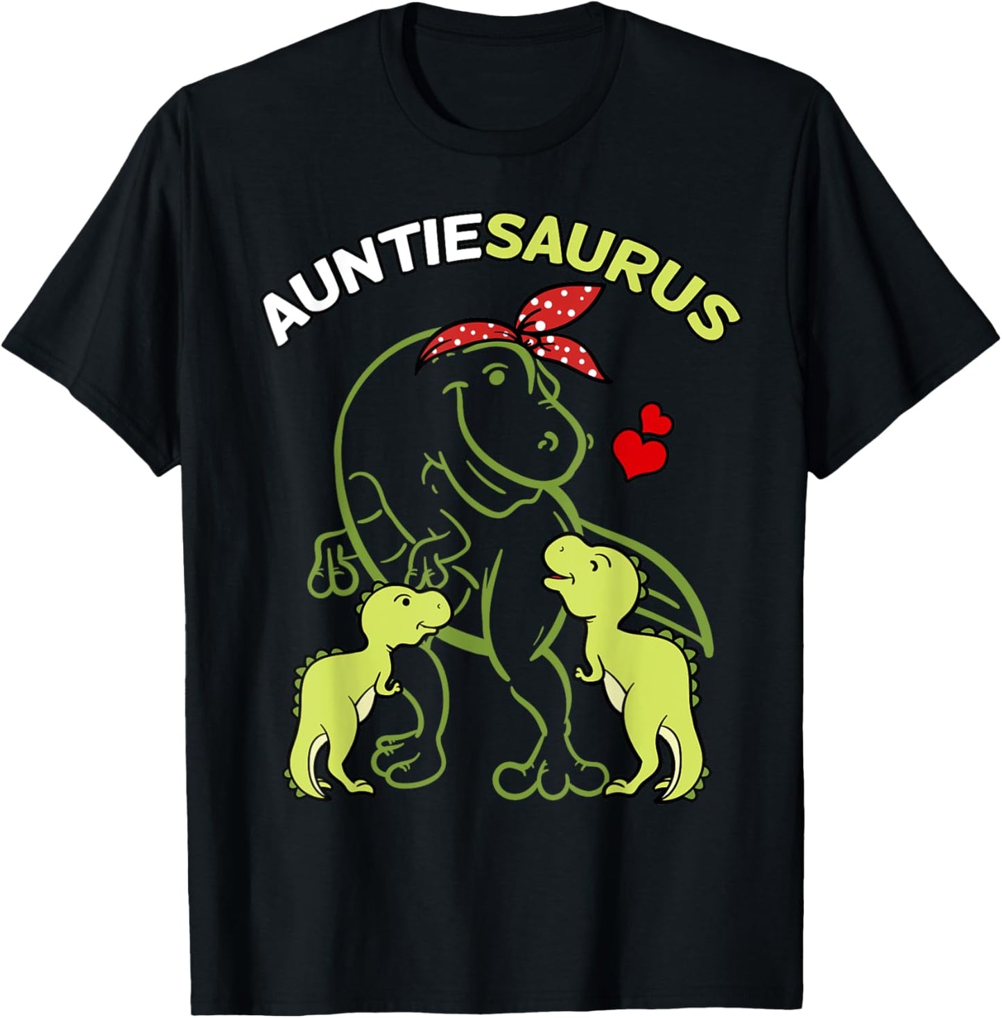 Auntiesaurus Auntie 2 Kids Dinosaur Aunt & Uncles Day T-Shirt